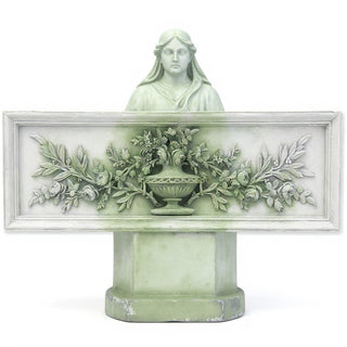 Rose Urn Relief Wall Relief — Mossy Green finish