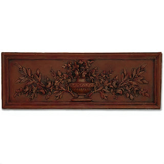 Rose Urn Relief Wall Relief — Rust finish