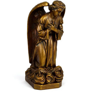 Sorrowing Angel at the Cross Statue - 27-inch — Bronze finish
