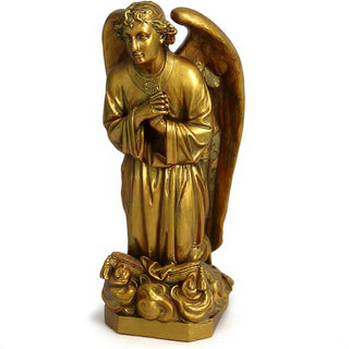 Kneeling Angel of Sorrow Statue - 27-inch — Antique Gold finish