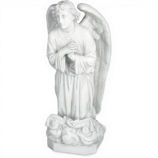 Kneeling Angel of Sorrow Statue - 27-inch — Flat White finish