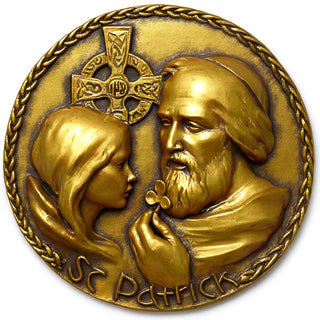 Saint Patrick Wall Plaque - 10-inch — Antique Gold finish