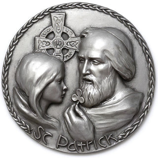 Saint Patrick Wall Plaque - 10-inch — Aged Silver finish