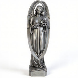 Angel of Mourning Statue - 34-inch — Aged Silver finish