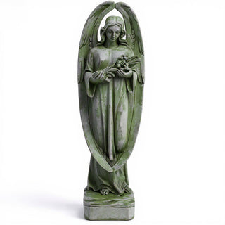 Angel of Mourning Statue - 34-inch — Mossy Green finish