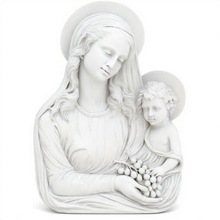 Madonna Eucharist Wall Plaque - 18-inch — Flat White finish