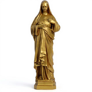 Immaculate Heart of Mary Statue - 16-inch — Antique Gold finish