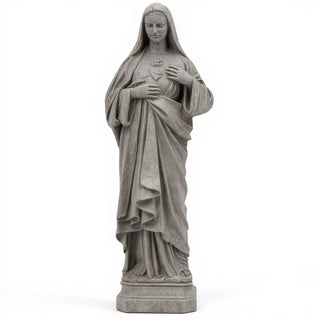 Immaculate Heart of Mary Statue - 16-inch — Limestone finish