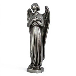 Angel with Crossed Arms - 25-inch — Aged Silver finish