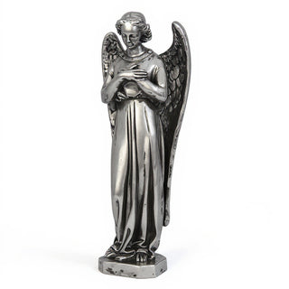 Angel with Crossed Arms - 25-inch — Antique Silver finish