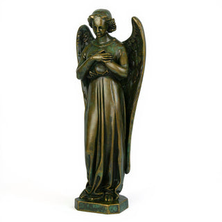 Angel with Crossed Arms - 25-inch — Green Bronze finish
