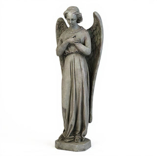 Angel with Crossed Arms - 25-inch — Limestone finish