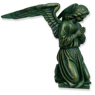 Altar Angel with Extended Wings Statue — Green Bronze finish