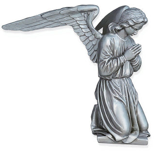 Altar Angel with Extended Wings Statue — Silver finish