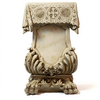 Draped Pedestal with Claw Leg - 31-inch — Museum Terracotta finish