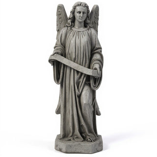 Banner Angel, Right Statue - 48-inch — Old Stone finish