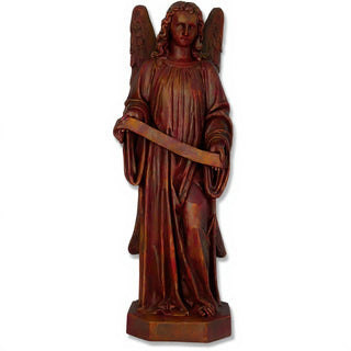 Banner Angel, Right Statue - 48-inch — Rust finish