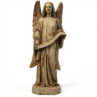 Banner Angel, Left Statue - 49-inch — Gothic Stone finish