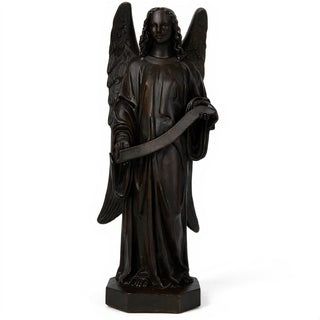 Banner Angel, Left Statue - 49-inch — Iron finish