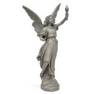 Angel of Light Statue - 27-inch — Limestone finish