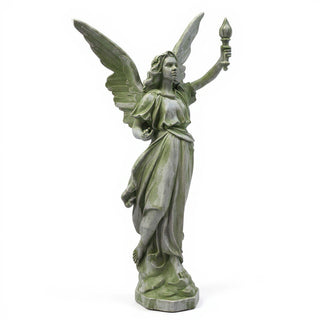 Angel of Light Statue - 27-inch — Mossy Green finish