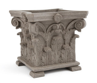 Corinthian Planter with Feet - 17-inch — Antique Stone finish