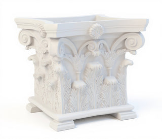 Corinthian Planter with Feet - 17-inch — Flat White finish