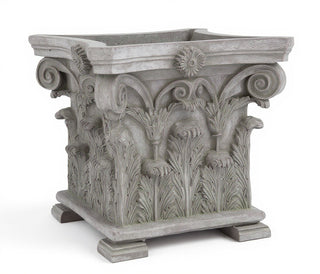 Corinthian Planter with Feet - 17-inch — Mossy Green finish