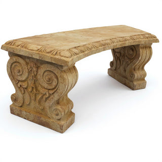 Curved Short Bench — Gothic Stone finish