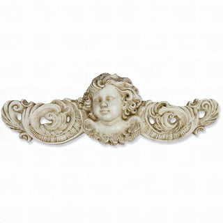Angelic Scroll Wall Plaque — Antique White finish