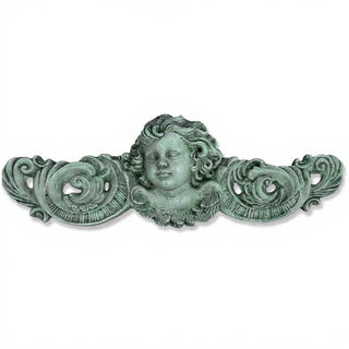 Angelic Scroll Wall Plaque — Mossy Green finish