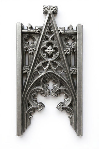 A-Frame Tracery Wall Panel - 46-inch — Antique Silver finish