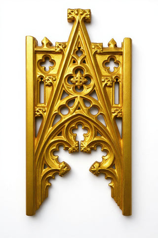 A-Frame Tracery Wall Panel - 46-inch — Deep Gold finish
