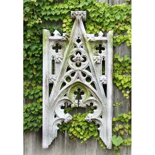 Fiberglass resin wall panel featuring an A-frame Gothic tracery pattern — alternate view