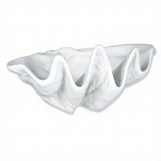 Clam Shell Planter — Flat White finish