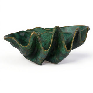 Clam Shell Planter — Green Bronze finish