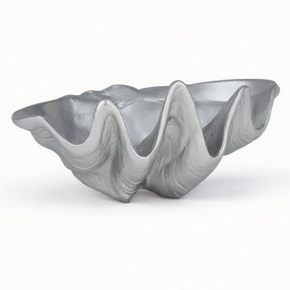 Clam Shell Planter — Silver finish
