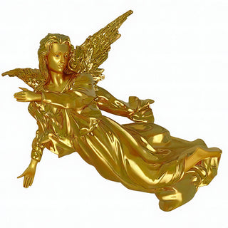 Winged Hanging Angel Wall Angel - 17-inch — Deep Gold finish