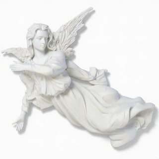 Winged Hanging Angel Wall Angel - 17-inch — Flat White finish