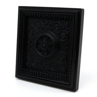 Coffered Ceiling Tile Wall Panel - 24-inch — Flat Black finish