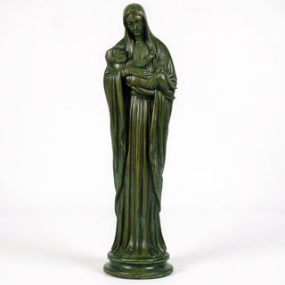 Madonna and Child Statue - 21-inch — Green Bronze finish