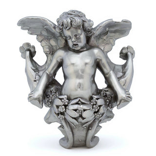 Angel Gliding, Looking Right Wall Plaque - 34-inch — Antique Silver finish
