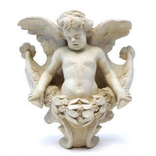 Angel Gliding, Looking Right Wall Plaque - 34-inch — Antique White finish