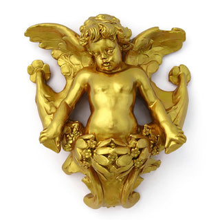 Angel Gliding, Looking Right Wall Plaque - 34-inch — Deep Gold finish