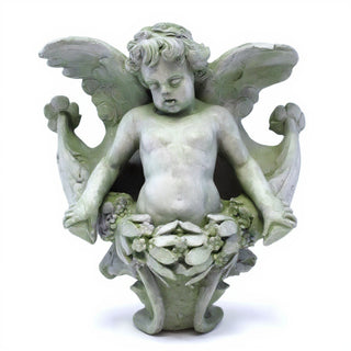 Angel Gliding, Looking Right Wall Plaque - 34-inch — Mossy Green finish