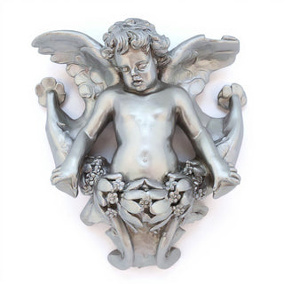 Angel Gliding, Looking Right Wall Plaque - 34-inch — Silver finish
