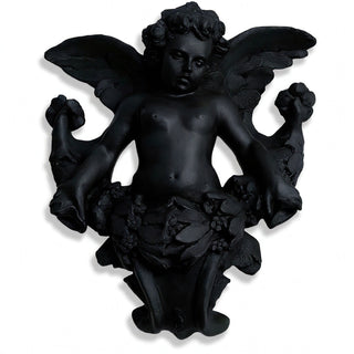 Angel Gliding, Looking Left Wall Piece - 34-inch - Dusted Black finish