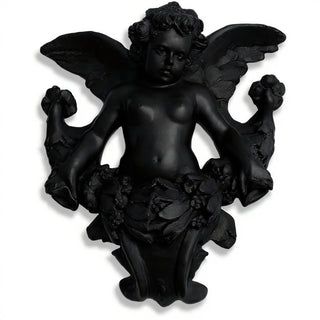 Angel Gliding, Looking Left Wall Piece - 34-inch - Flat Black finish