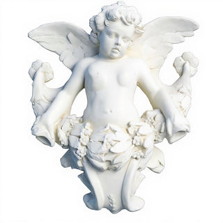 Angel Gliding, Looking Left Wall Piece - 34-inch - Flat White finish