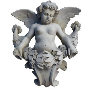 Angel Gliding, Looking Left Wall Piece - 34-inch - Limestone finish